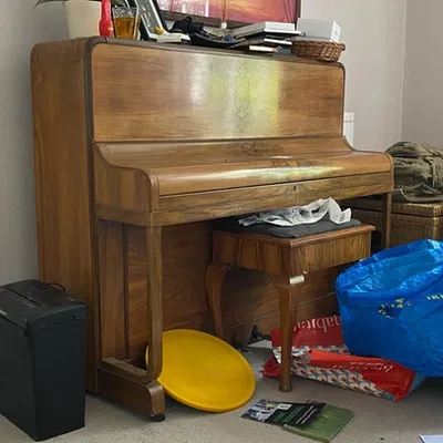 Piano and stool £95