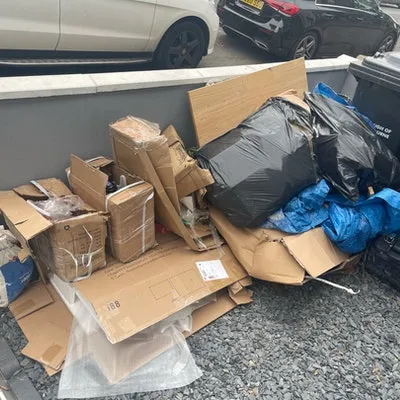 cardboard and bin bags collection for £70