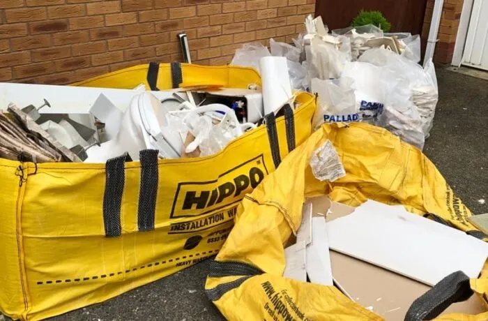 hippo waste skip bag ready for collection and removal full lovejunk london disposal