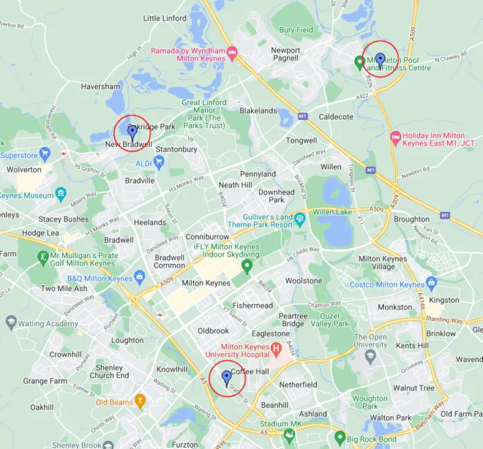 milton keynes recycling centres map