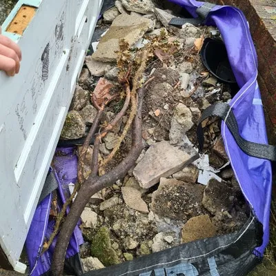 skip bag filled for removal