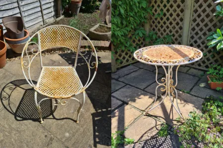 rusty metal garden furniture