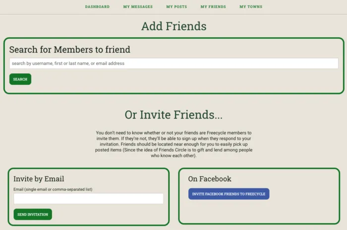 friends circle freecycle
